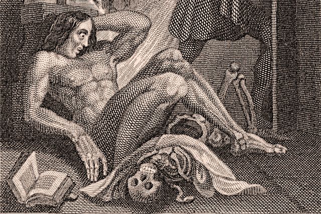 Illustration of Frankenstein's monster in the 1831 edition of the novel.