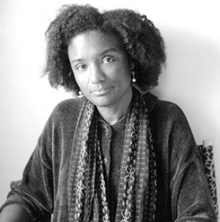 Black-and-white portrait of Harryette Mullen