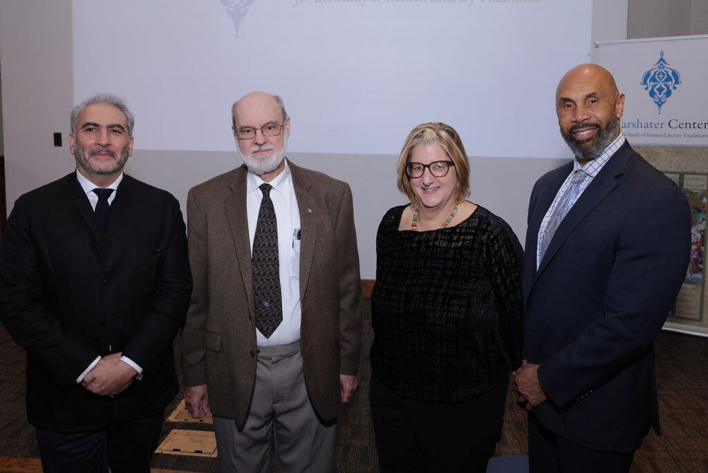 M. Rahim Shayegan, director of the Pourdavoud Institute and Yarshater Center; Elton Daniel, secretary of the Persian Heritage Foundation; Alexandra Minna Stern, dean of the UCLA Division of the Humanities; and Darnell Hunt, UCLA interim chancellor
