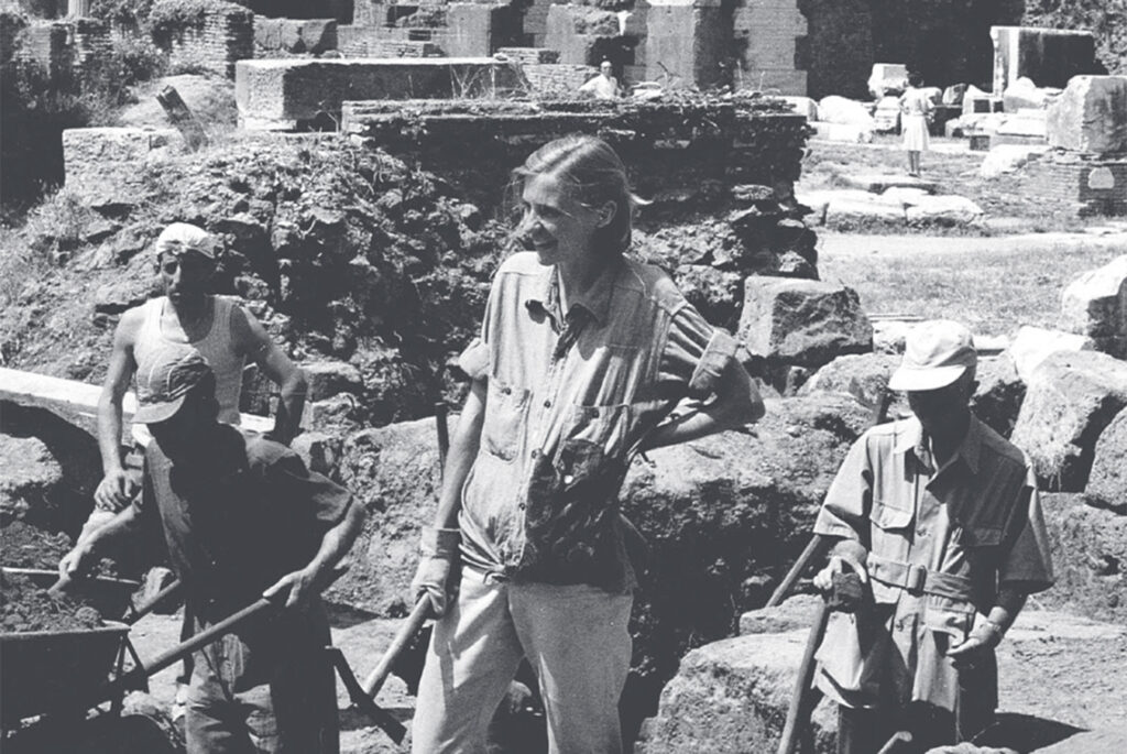 Susan Downey at an archaeological excavation
