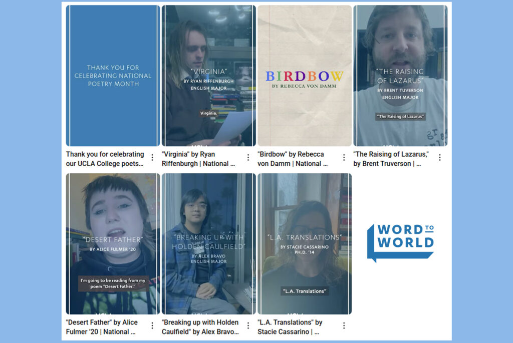 Screen grabs of YouTube videos for National Poetry